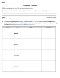Hhps Safety Symbols Worksheet Wednesday February 7 2018 Symbols Worksheets Safety