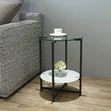 Glass Round End Tables Living Room Set