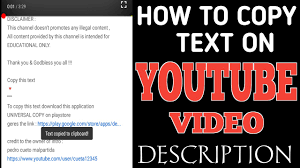 Youtube is still in the trend, more and more people are creating their videos, competition choose tags for the video qualitatively is difficult task, because it's important not just to think up or find some keywords, which will characterize your. How To Copy Text From Youtube Description Easy Way Youtube