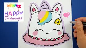 😊 learn how to draw a cute rainbow unicorn cake with hearts raining down easy, step by step drawing lesson tutorial. How To Draw And Color A Cute Unicorn Cake Super Easy Happy Drawings Youtube