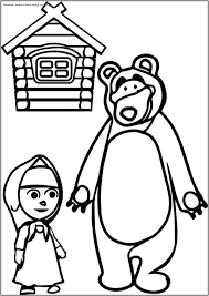 Color these free, fun and easy bears coloring pages. Masha And The Bear Coloring Pages Youtube English Wikipedia Gamesor Kids Slavyanka