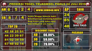 Prediksi Togel Telkomsel Pools 24 Juli 2019 24 Juli 30 Juni Sydney