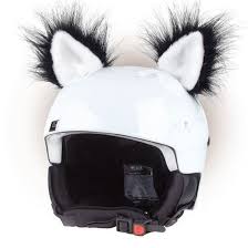 I love my awesome cat ears helmet! Crazy Ears Cat Black Helmet Heads Helmet Covers Ears Mohawks For Skiers Snowboarders Cyclists Horse Riders And Many More