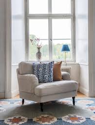 Howard Armchair Ikea Stocksund Armchair With A Bemz X Romo Cover Elegant Windows Patterned Rug Arm Chairs Living Room Ikea Armchair Ikea Stocksund