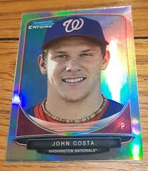 JOHN COSTA WASHINGTON NATIONALS ROOKIE RC REFRACTOR ⚾️2013 BOWMAN BASEBALL  CARD