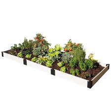 Frame It All Raised Garden Classic White 4 Ft X 12 Ft 1 Level 300001401 The Home Depot Raised Garden Beds Raised Garden Cedar Raised Garden Beds