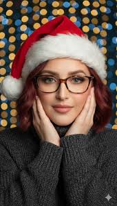 Christmas portrait of a young man in a santa hat