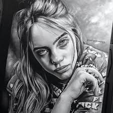 Billie Eilish Cartoon Drawing Black And White Art Billie Eilish Billie Billie Eilish Celebrity Drawings