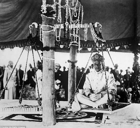 Tulabhara or Tula-dana, is an ancient Hindu practice in which a person is weighed against a commodity (such as gold, grain, fruits or other objects), and the equivalent weight of that commodity