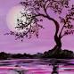 Paint Nite: Lavender Moonlit Silhouette event in Abbotsford, BC