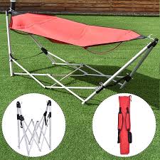 Purchase quality portable folding hammock stand available on alibaba.com to experience ultimate comfort. Portable Folding Hammock Lounge Camping Bed Steel Frame W Carry Bag Red Walmart Canada