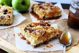 Sprinkle the streusel mixture over the apples. Caramel Apple Cheesecake Bars Countryside Cravings