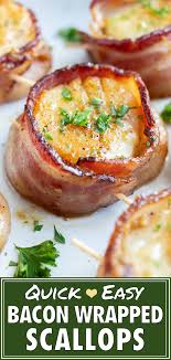 Total carbs 5.7 grams fiber 0.4 grams sugars 0.4 grams saturated fat 8.9 grams sodium 787 mg (34% rda) magnesium 32 mg (8% rda) potassium 324 mg (16% emr) ingredients (makes 4 servings) 500 g fresh scallops, trimmed (1.1 lb) 3 tbsp extra virgin olive oil (45 ml) Easy Bacon Wrapped Scallops Pan Seared Evolving Table Recipe Scallop Recipes Bacon Wrapped Scallops Scallop Recipes Bacon