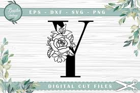 Svg cut files are a graphic type that can be scaled to use with the silhouette cameo or cricut. Floral Letter Y Alphabet Cutting Files Graphic By Basilio Vintage Creative Fabrica