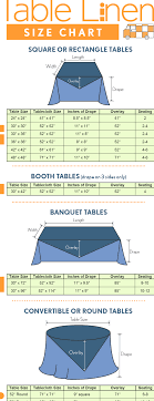 Table Linen Size Chart Square Rectangle Circle And Banquet Tablecloth Sizes And Overlay Sizes Ref Tablecloth Sizes Tablecloth Size Chart Banquet Tablecloths