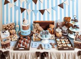 Neat Unique Baby Shower Sweets Dessert Table Ideas For A Baby Boy Zur Geburt Junge Kuchen Baby Geburtstag Teddybar Party
