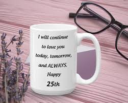 Unique Birthday Gifts For Couples 25th Wedding Anniversary Gift Silver Anniversary Mug Romantic Gifts For Him 25 Years Birthday Gifts 25 Yr Jubilee Mug Unique Mugs In 2020 25th Anniversary Gifts Romantic Gifts For Him Anniversary Gift For Her
