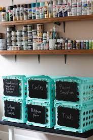 How To Organize Your Crafts Without A Craft Room Craft Room Shelves Organize Craft Supplies Basement Craft Rooms