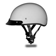 Bike Helmet Clipart Black And White Daytona Skull Cap Pearl White Dot Half Shell Helmet With Scoop Visor Half Shell Helmet Dot Motorcycle Helmets Skull Cap