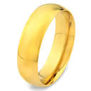 Polished Gold Plated Stainless Steel Domed Band Ring (6mm) – West ...