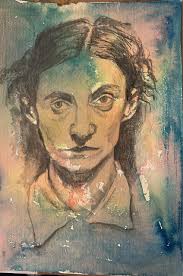 A difficult pose to capture, but I made a reasonable stab at it. Pencil,  colored pencil and fine liner pen.