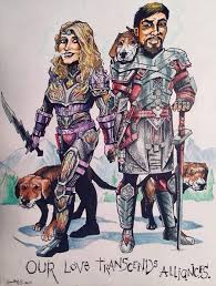5.0 out of 5 stars. My Dad Is An Artist And As A Christmas Gift I Had Him Draw My Gf And I As Our Characters With Our Beagles Elderscrollsonline