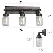 Check spelling or type a new query. Lnc 24 Large Bathroom Light Fixtures Industrial 3 Mason Jar Vanity Light With Antique Silver Brushed Finish Pricepulse