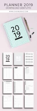 Planner 2019 Download Gratis Baixe Gratuitamente Um Planner 2019 Para Imprimir Versao Em Portu Organization Planner Printables Planner Planner Organization