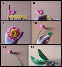 Pertama yang dilakukan adalah membuat bunganya terlebih dahulu. Cara Mudah Membuat Buket Bunga Daisy Dari Kain Flanel
