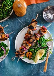Grill kabobs, covered, over medium heat or broil 4 in. Grilled Lamb Kebabs Smoky Grilled Apricot Lamb Kebabs