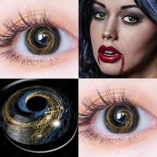 EYESHARE Color Contact Lenses Halloween Cosplay HD39 Yellow BLUE Lens