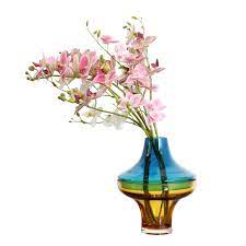 密度家居欧式轻奢仿真花套装蝴蝶兰假花搭配样板间花艺摆件 vase glass vase glass