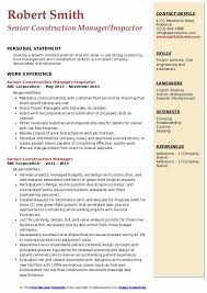 To ensure that the company's staff acts ethically and fairly in all its internal and external dealings Senior Construction Manager Resume Samples Qwikresume