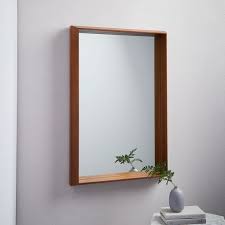 If necessary, use painters tape to hold. Wood Frame Ledge Wall Mirror