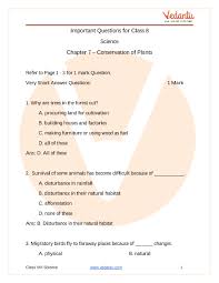 Chapter has a practice test at the end of the book to prepare students for the test, but sometimes teachers would either like an extra similar . Important Questions For Cbse Class 8 Science Chapter 7 Conservation Of Plants And Animals