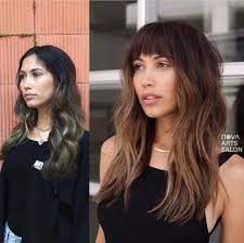 40 Color Hairstyles Before After In 2019 Long Layered Hair Layered Hair With Bangs Long Hair Styles