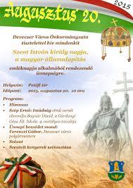 A nemzeti színű szalaggal átkötött, frissen sütött kenyeret először ünnepélyesen megszentelik, majd felszelik és végül szétosztják a. Augusztus 20 I Unnepseg Devecser Varos