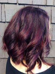 Cherry Plum Hair Red And Violet Balayage Highlights Red Balayage Plum Hair Balayage Hair Purple