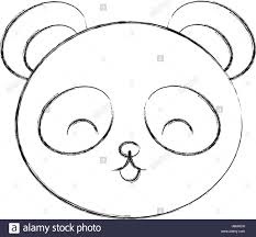 Niedliche Skizze Zeichnen Panda Bar Gesicht Stock Vektorgrafik Alamy