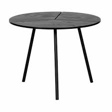 Low design coffee table with melamine wood top and metal base made in italy. Woood Rodi Coffee Table M Wood Metal Black O48x38cm Lefliving Com