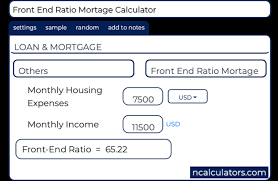 Front End Ratio Mortgage Calculator