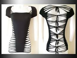 Lay the shirt on a flat surface and cut the sleeve. Pin On Cute Cut Up Shirt Designs