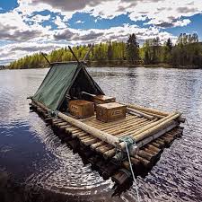 Grizzly Wild On Instagram How It Feels Camping And Cross The River In This Incredible Floating Wooden Raft Shelt Bushcraft Camping Outdoor Survival Outdoor