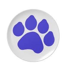 Blue Paw Print Plate Zazzle Com Printed Plates Plates Paw Print