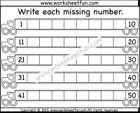 Missing numbers 1 to 6. Missing Numbers 1 50 Worksheet Free Printable Worksheets Worksheetfun