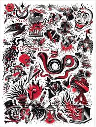 Red And Black American Traditional Tattoo Tattoo Traditional Flash Black Red 24 New Ideas Traditional Tattoo Traditional Tattoo Flash Flash Tattoo