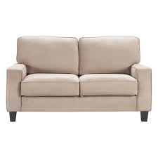 The modern style loveseat sofa has a solid frame and soft sponge interior, made of premium fabric and supported by most strong black legs. 61 Palisades Track Arm Fabric Loveseat With Storage Serta Target