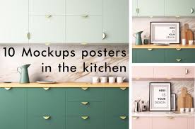 10 Mockups Posters In The Kitchen Poster Mockup Mockup Free Psd Mockup