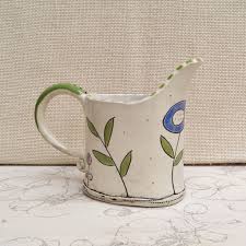 Bahia Art Handmade Jug Hand Drawn Hand Painted Design With Clear Glaze