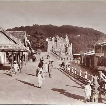 GLIMPSE OF OLD SHIMLA The Mall of SHIMLA in mid 19th century First two photographs taken by Francis Frith In mid 19th century. SHIMLA, queen of hills was declared Summer capital